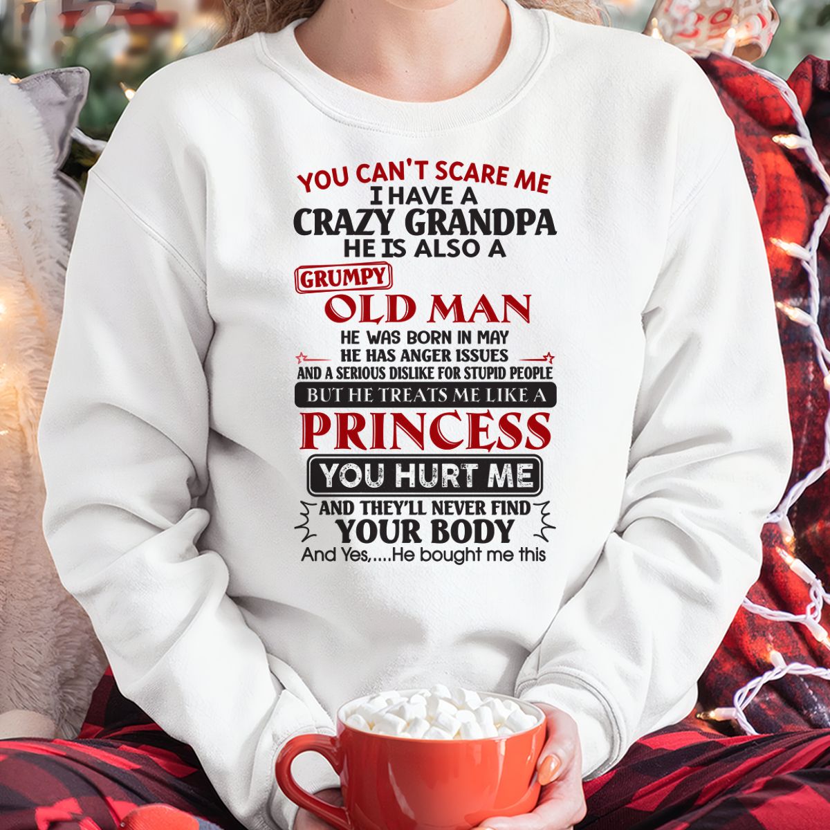 Grumpy Grandpa Girl Shirt – Don’t Mess with Me May Edition – From Grandpa to Granddaughter NTTD05 (SKU07-133-05)