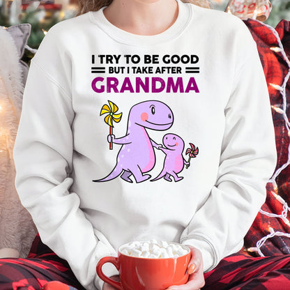 TRY TO BE GOOD BUT I TAKE AFTER GRANDMA- For granddaughter T shirt NTTD00 (SKU07-87)