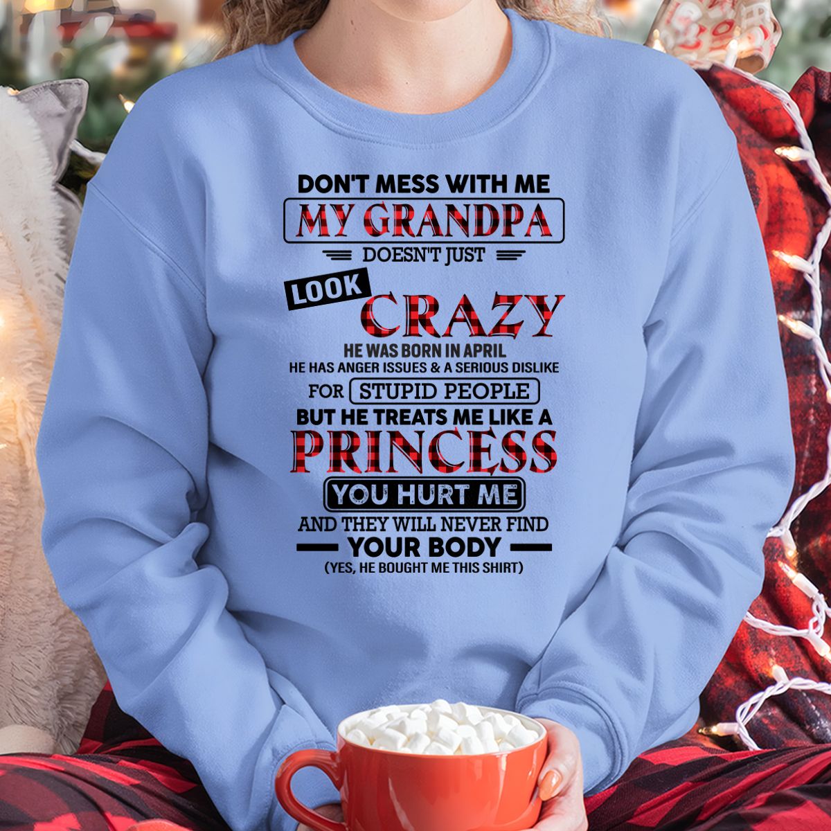 Crazy Grandpa Shirt for Girls April Edition – From Grandpa to Granddaughter NTTD04 (SKU07-131-04)