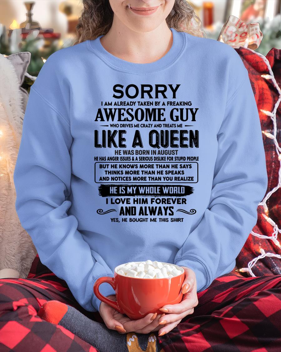 August - Sorry I am already taken by a freaking awesome guy - Gift for Wife From Husband - NGHL08 (SKU-SRG-08)