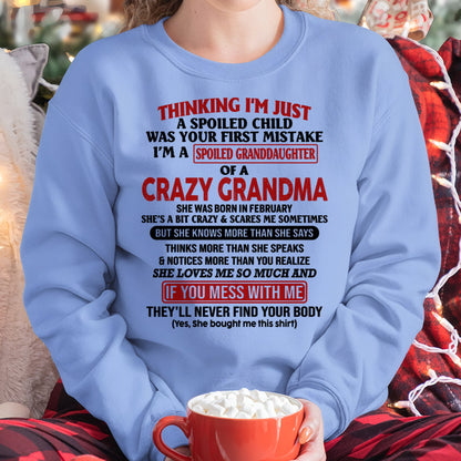 I'M A SPOILED GRANDDAUGHTER OF A CRAZY GRANDMA - From Grandma - NTTD02 (SKU-GMD1-NTT02)