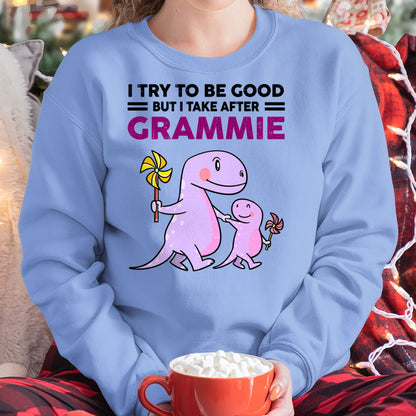 TRY TO BE GOOD BUT I TAKE AFTER GRAMMIE - For granddaughter T shirt NTTD00 (SKU07-89)