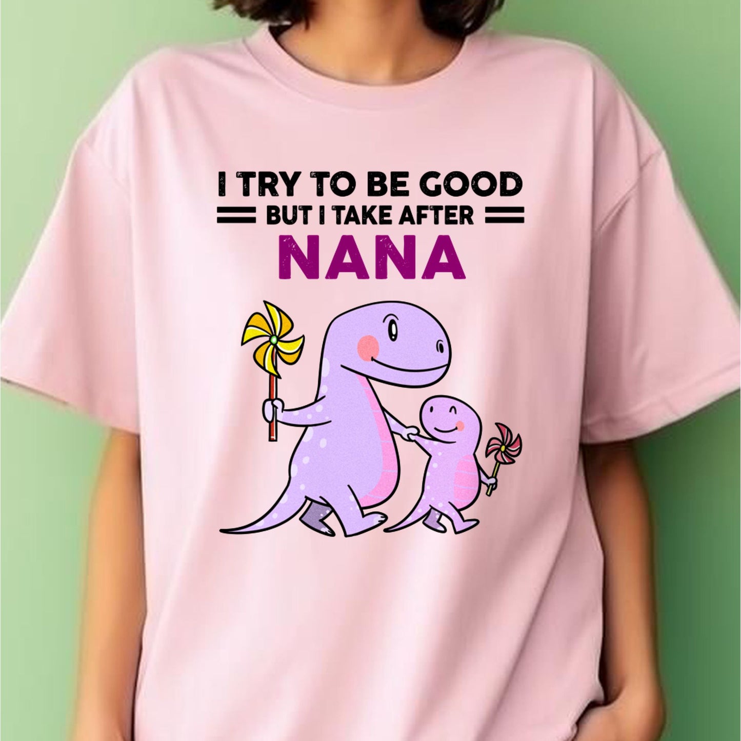 TRY TO BE GOOD BUT I TAKE AFTER NANA - For granddaughter T shirt NTTD00 (SKU07-88)