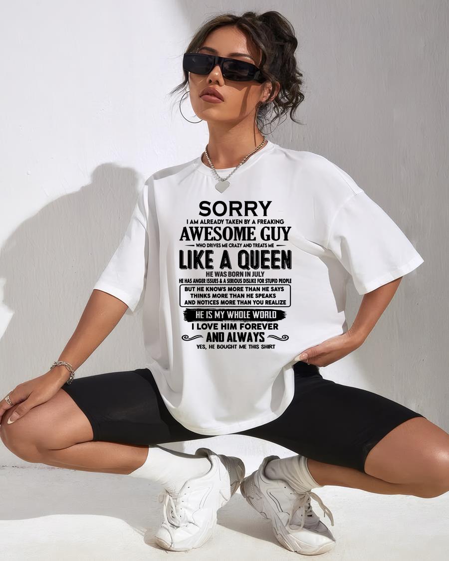 July - Sorry I am already taken by a freaking awesome guy - Gift for Wife From Husband - NGHL07 (SKU-SRG-07)