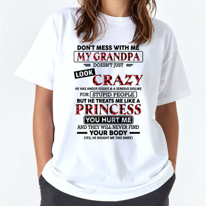 Crazy Grandpa Shirt for Girls – From Grandpa to Granddaughter NTTD00 (SKU07-131-00)