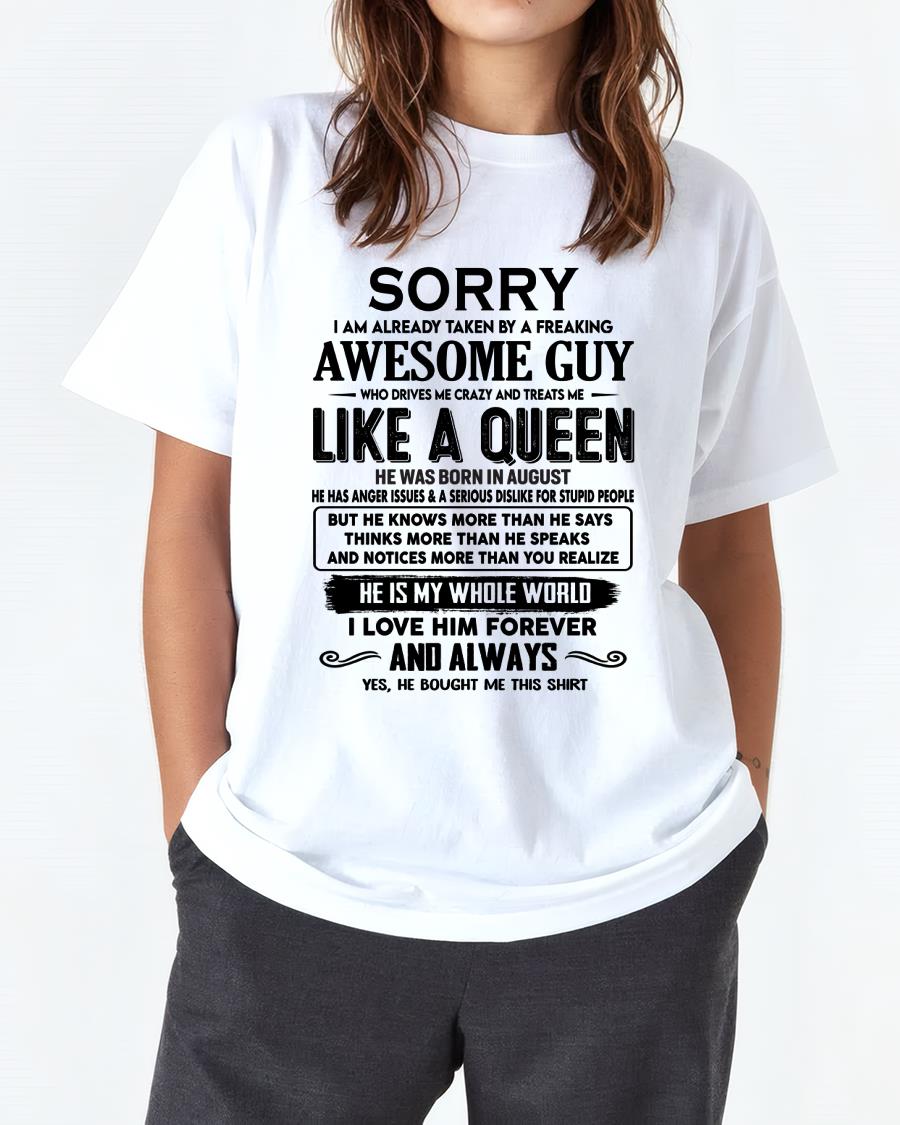 August - Sorry I am already taken by a freaking awesome guy - Gift for Wife From Husband - NGHL08 (SKU-SRG-08)