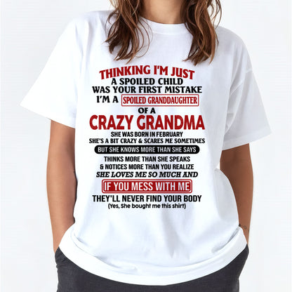 I'M A SPOILED GRANDDAUGHTER OF A CRAZY GRANDMA - From Grandma - NTTD02 (SKU-GMD1-NTT02)