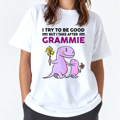 TRY TO BE GOOD BUT I TAKE AFTER GRAMMIE - For granddaughter T shirt NTTD00 (SKU07-89)