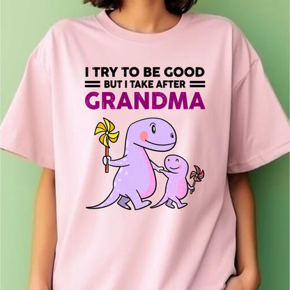 TRY TO BE GOOD BUT I TAKE AFTER GRANDMA- For granddaughter T shirt NTTD00 (SKU07-87)