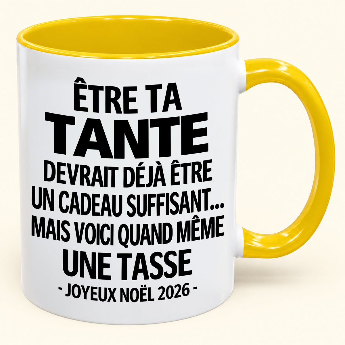 Être ta tante est déjà un cadeau suffisant – Mug bicolore humoristique – Cadeau de Noël 2026 (SKU2610-158) MUGFR