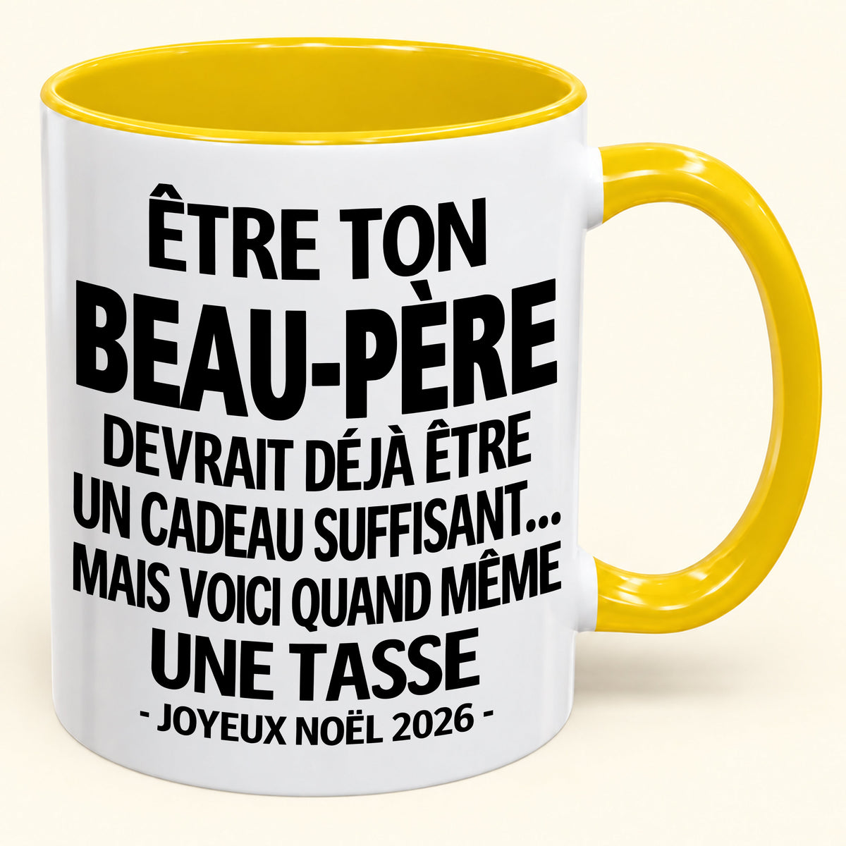 Être ton BEAU-PÈRE est déjà un cadeau suffisant – Mug bicolore humoristique – Cadeau de Noël 2026 (SKU2610-229) MUGFR