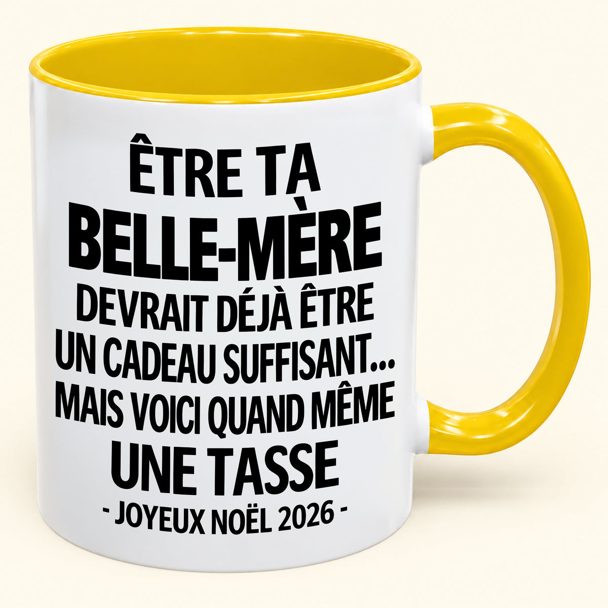 Être ta BELLE-MÈRE est déjà un cadeau suffisant – Mug bicolore humoristique – Cadeau de Noël 2026 (SKU2610-228) MUGFR
