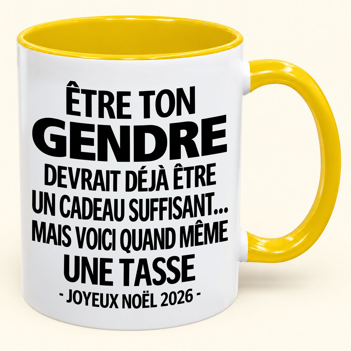 Être ton gendre est déjà un cadeau suffisant – Mug bicolore humoristique – Cadeau de Noël 2026 (SKU2610-266) MUGFR