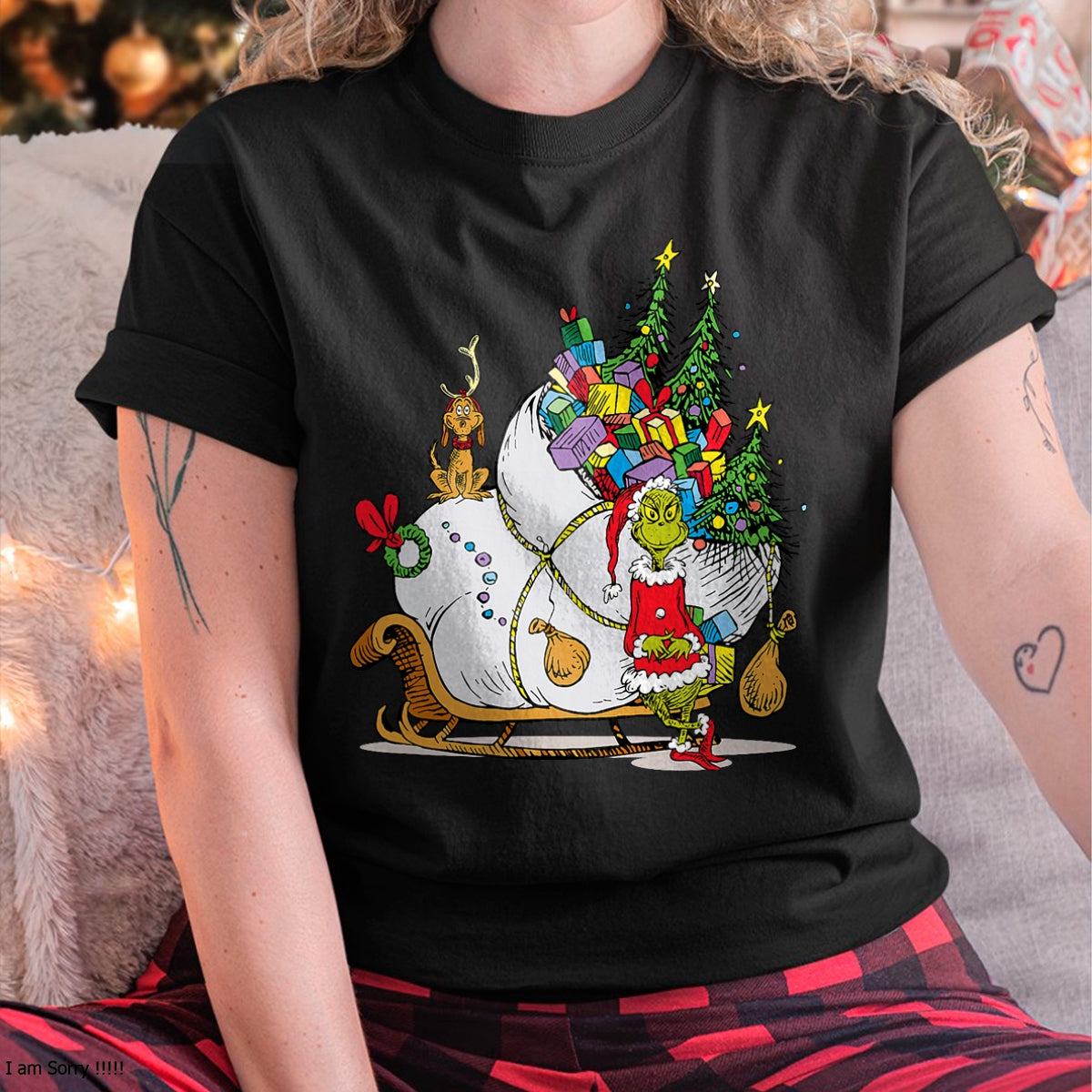 Dr. Seuss Grinch Sleigh T-Shirt - Christmas Unisex T-Shirt/Hoodie/Sweatshirt - HNDS00