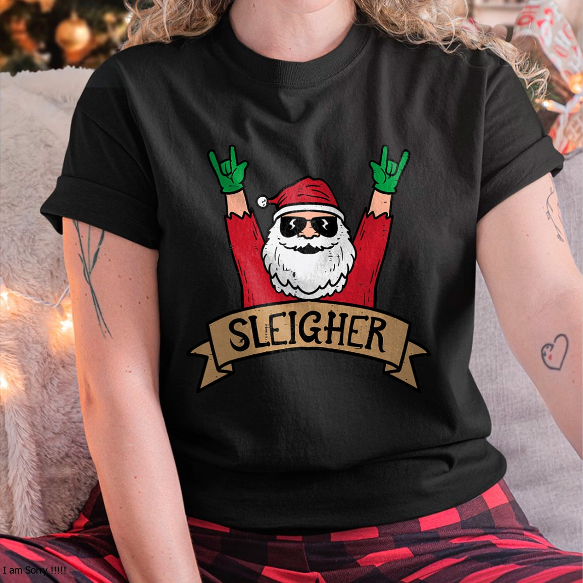 Christmas Sleigher Santa Rock Xmas Rocker Men Women Kids Boy T-Shirt - Christmas Unisex T-Shirt/Hoodie/Sweatshirt - HNDS00