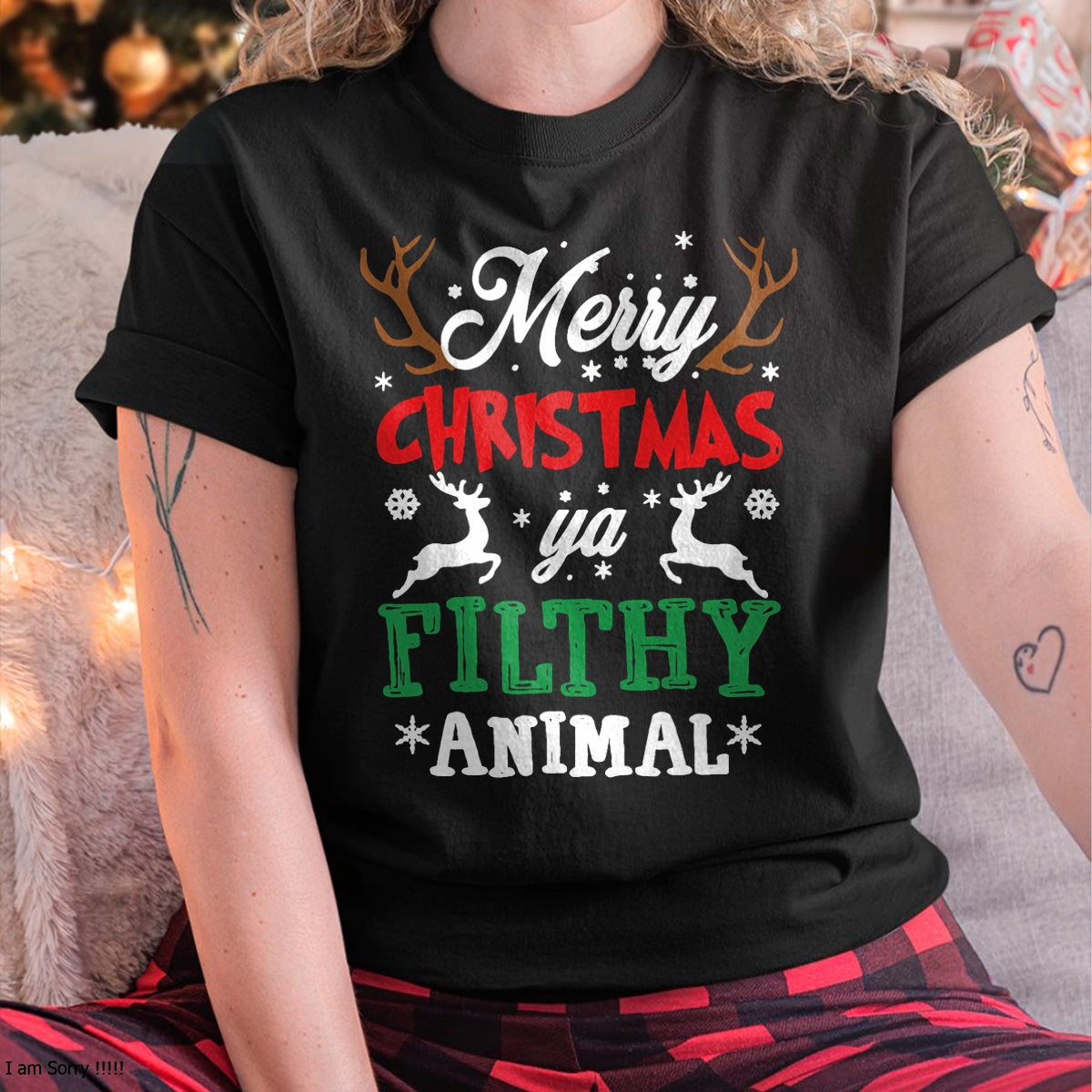 Merry Christmas Animal Filthy Ya Xmas Pajama T-Shirt - Christmas Unisex T-Shirt/Hoodie/Sweatshirt - HNDS00
