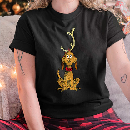 Dr. Seuss mens Classic Dr Seuss Reindeer Max T shirt, Black, Small US - Christmas Unisex T-Shirt/Hoodie/Sweatshirt - HNDS00