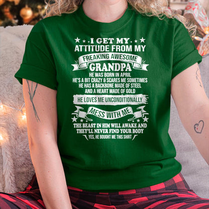 I Get My Attitude From My Grandpa April Edition – From Grandpa to Granddaughter NTTD04 (SKU07-161-04)