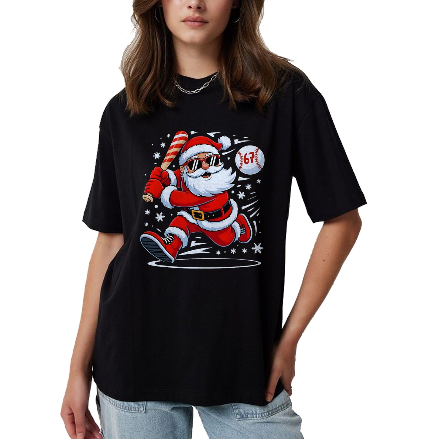 Funny Baseball Santa 67 Christmas Xmas Pajamas Boys T-Shirt - Christmas Unisex T-Shirt/Hoodie/Sweatshirt - HNDS00
