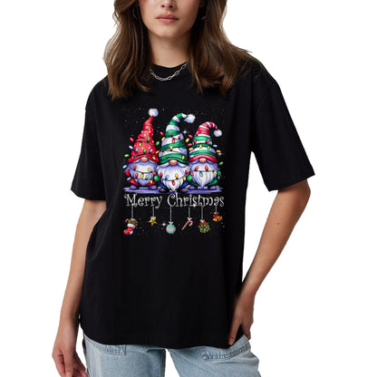 Cute Gnomes Merry Christmas Light Family Gnome Xmas Matching T-Shirt - Christmas Unisex T-Shirt/Hoodie/Sweatshirt - HNDS00