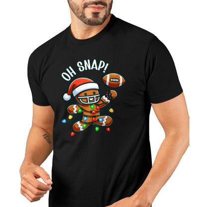 Funny Gingerbread Man Pajamas & PJs Xmas Holiday Oh Snap Gingerbreadman Christmas Football T-Shirt - Christmas Unisex T-Shirt/Hoodie/Sweatshirt - HNDS00