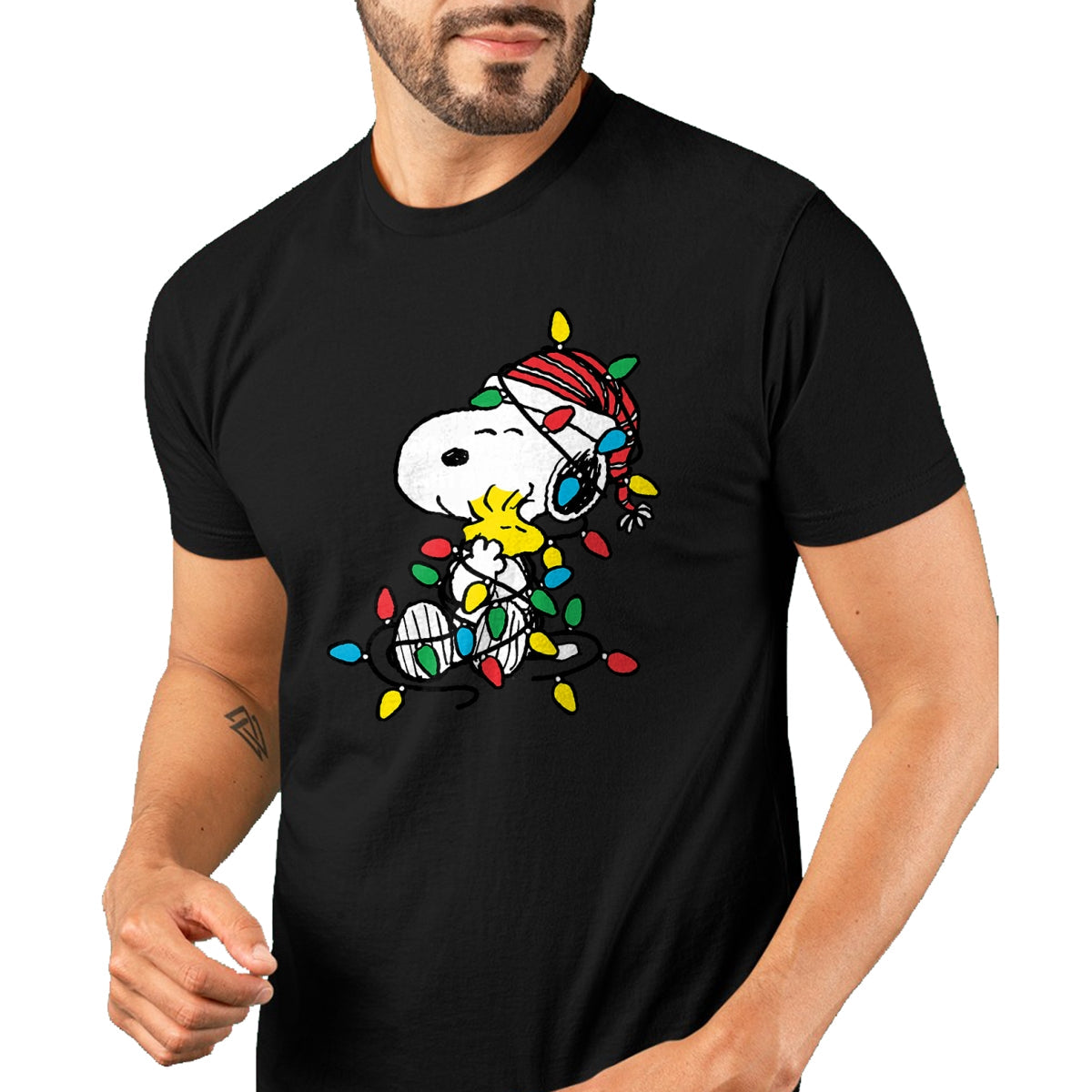 Peanuts - Snoopy Woodstock Christmas Lights T-Shirt - Christmas Unisex T-Shirt/Hoodie/Sweatshirt - HNDS00
