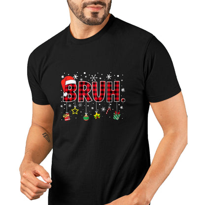 Bruh Funny Christmas Red Plaid Teens Boys Kids Xmas Pajamas T-Shirt - Christmas Unisex T-Shirt/Hoodie/Sweatshirt - HNDS00