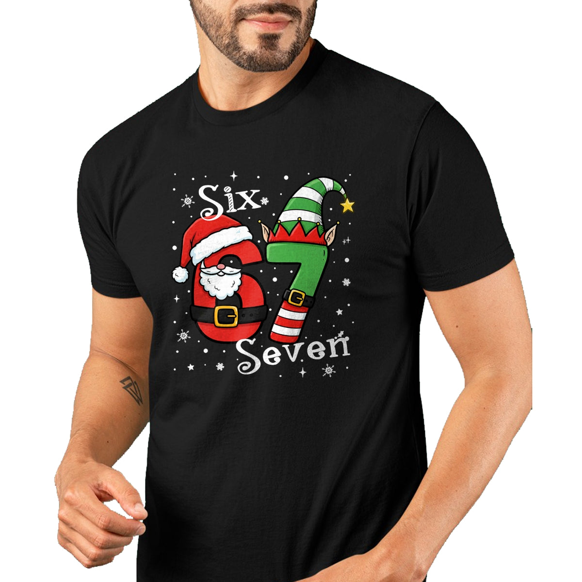 Funny Six Seven 67 Meme 6 7 Elf Santa Christmas Pajamas Kids T-Shirt  - Christmas Unisex T-Shirt/Hoodie/Sweatshirt - HNDS00