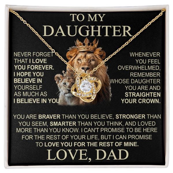 To My Daughter From Dad Necklace - Premium Love Knot Necklace