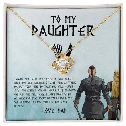 To My Daughter From Dad Necklace - Premium Love Knot Necklace