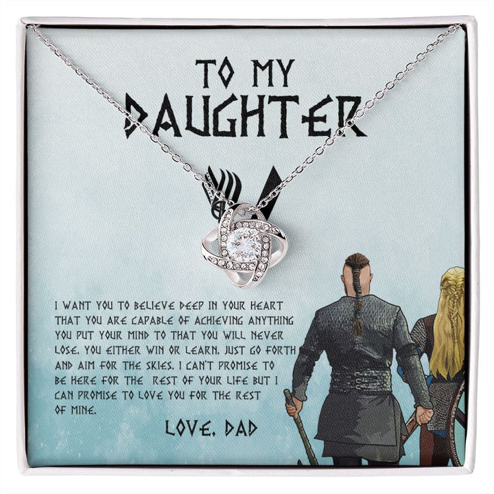 To My Daughter From Dad Necklace - Premium Love Knot Necklace