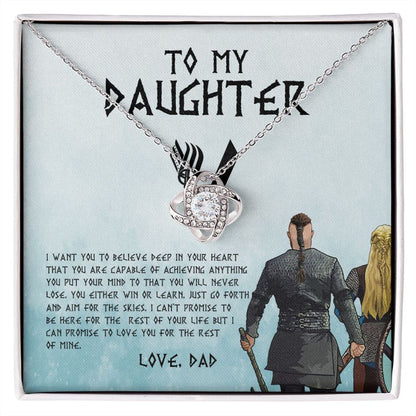 To My Daughter From Dad Necklace - Premium Love Knot Necklace