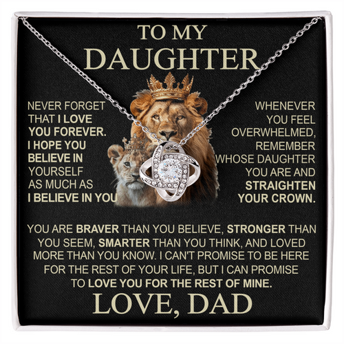 To My Daughter From Dad Necklace - Premium Love Knot Necklace