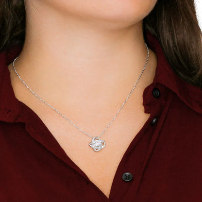 To My Daughter From Mom Necklace - Premium Love Knot Necklace