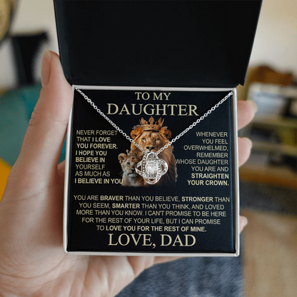 To My Daughter From Dad Necklace - Premium Love Knot Necklace