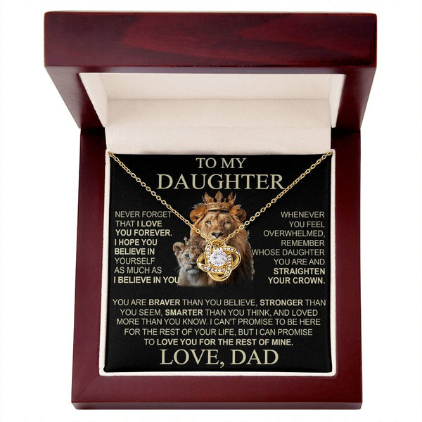 To My Daughter From Dad Necklace - Premium Love Knot Necklace