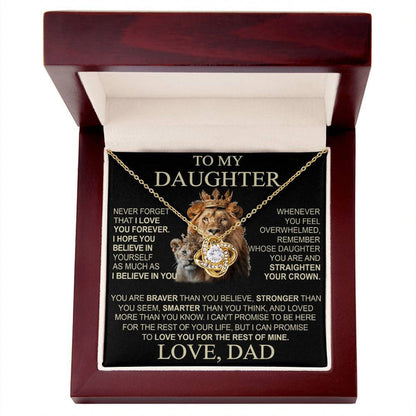 To My Daughter From Dad Necklace - Premium Love Knot Necklace