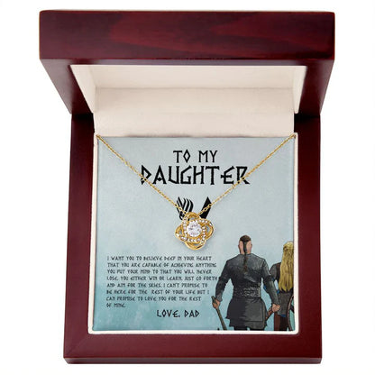 To My Daughter From Dad Necklace - Premium Love Knot Necklace