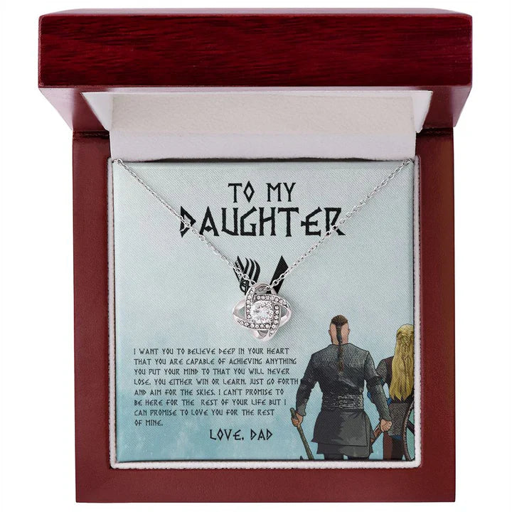 To My Daughter From Dad Necklace - Premium Love Knot Necklace