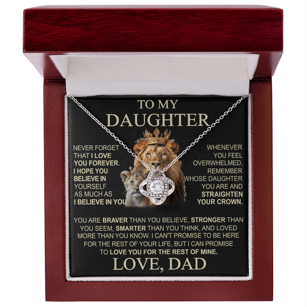 To My Daughter From Dad Necklace - Premium Love Knot Necklace