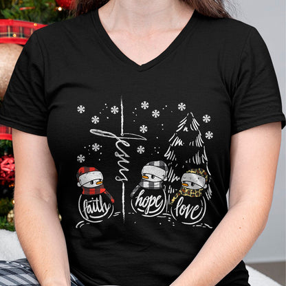 Faith Hope Love Jesus HNDSman Plaid Leopard Christmas Gift T-Shirt - Christmas Unisex T-Shirt/Hoodie/Sweatshirt - HNDS00