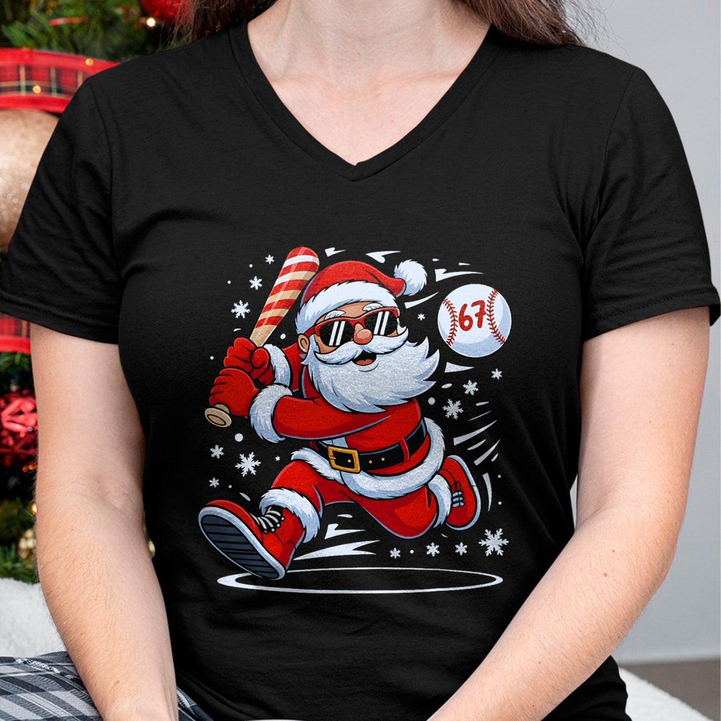 Funny Baseball Santa 67 Christmas Xmas Pajamas Boys T-Shirt - Christmas Unisex T-Shirt/Hoodie/Sweatshirt - HNDS00