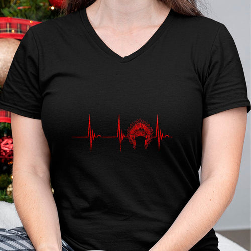 Native American T-Shirts, Vintage Native American Unisex T-Shirt/Hoodie/Sweatshirt HLT00 - Native American Headdress Indian Chief Heartbeat EKG Pulse T-Shirt