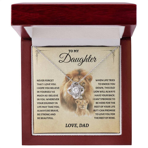 To My Daughter From Dad Necklace - Premium Love Knot Necklace