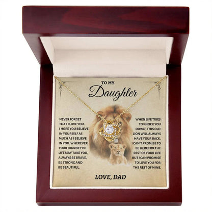 To My Daughter From Dad Necklace - Premium Love Knot Necklace