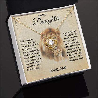 To My Daughter From Dad Necklace - Premium Love Knot Necklace