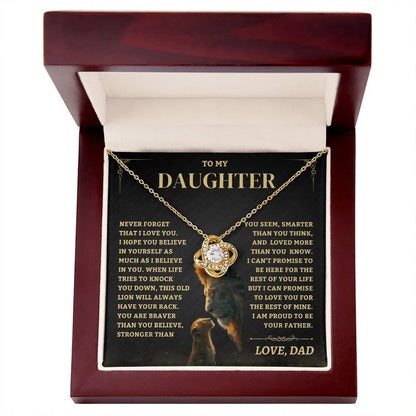 TO MY DAUGHTER FROM DAD NECKLACE - Premium Love Knot Necklace (SKUJ06-88)