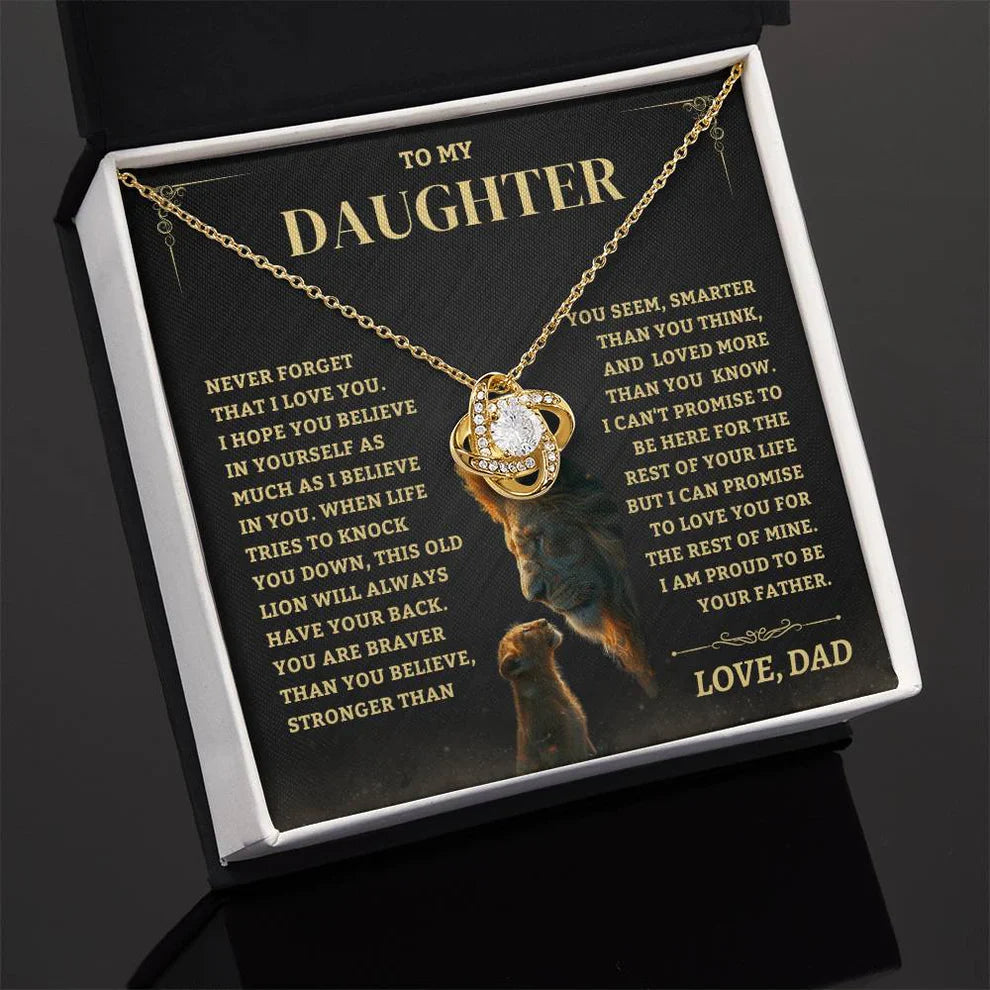 TO MY DAUGHTER FROM DAD NECKLACE - Premium Love Knot Necklace (SKUJ06-88)