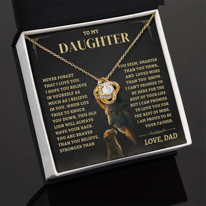 TO MY DAUGHTER FROM DAD NECKLACE - Premium Love Knot Necklace (SKUJ06-88)