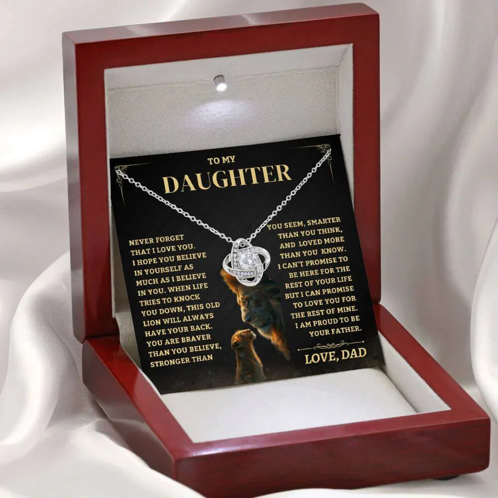 TO MY DAUGHTER FROM DAD NECKLACE - Premium Love Knot Necklace (SKUJ06-88)